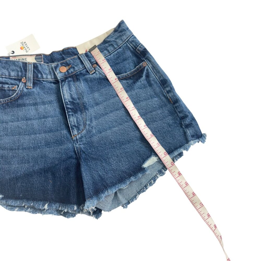Marine Layer Sasha Denim Shorts High-Waisted Washed Size 27 raw cut hem cotton - Picture 10 of 15